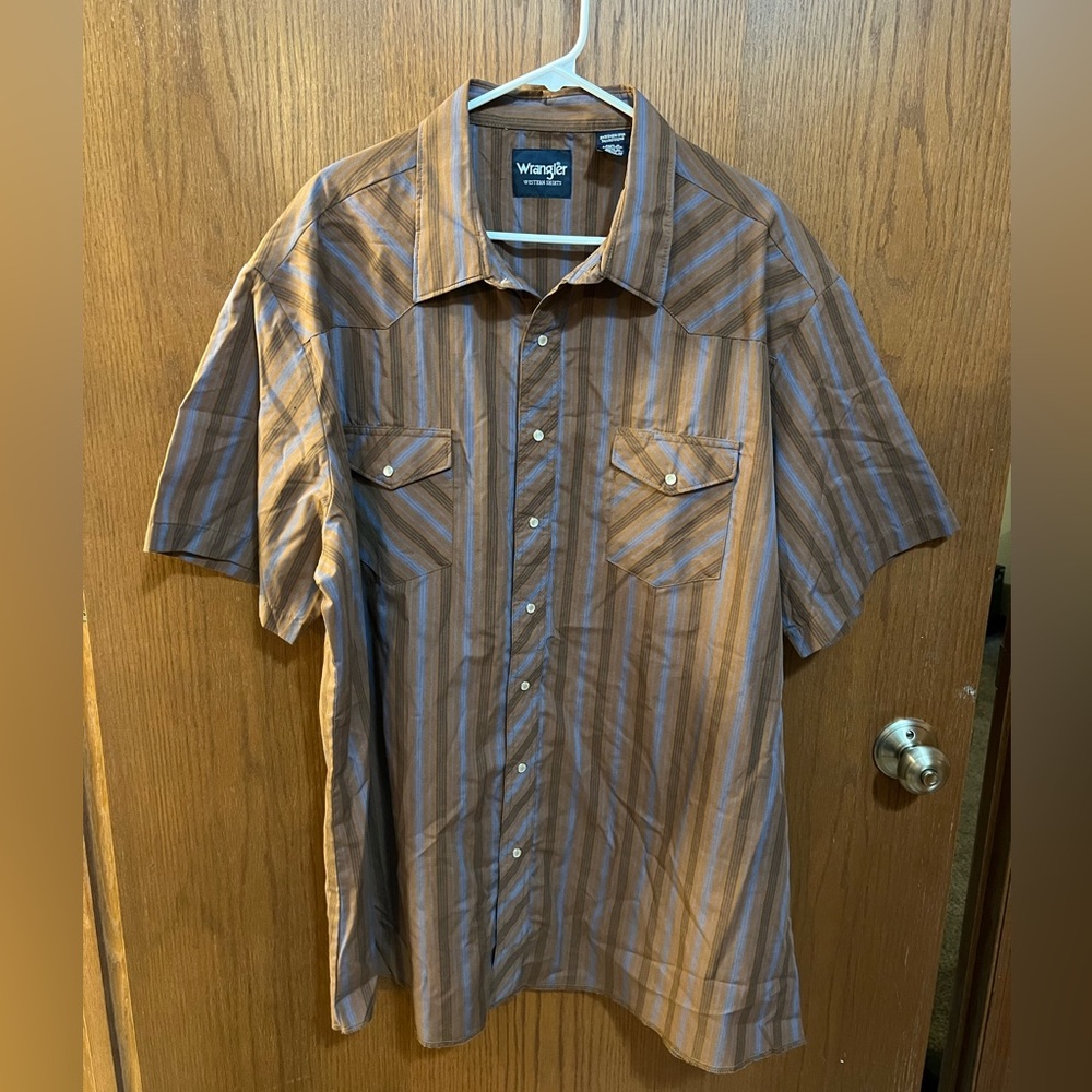 Brand New 3XLT Wrangler Western Pearl Snap Shirt Short Sleeve